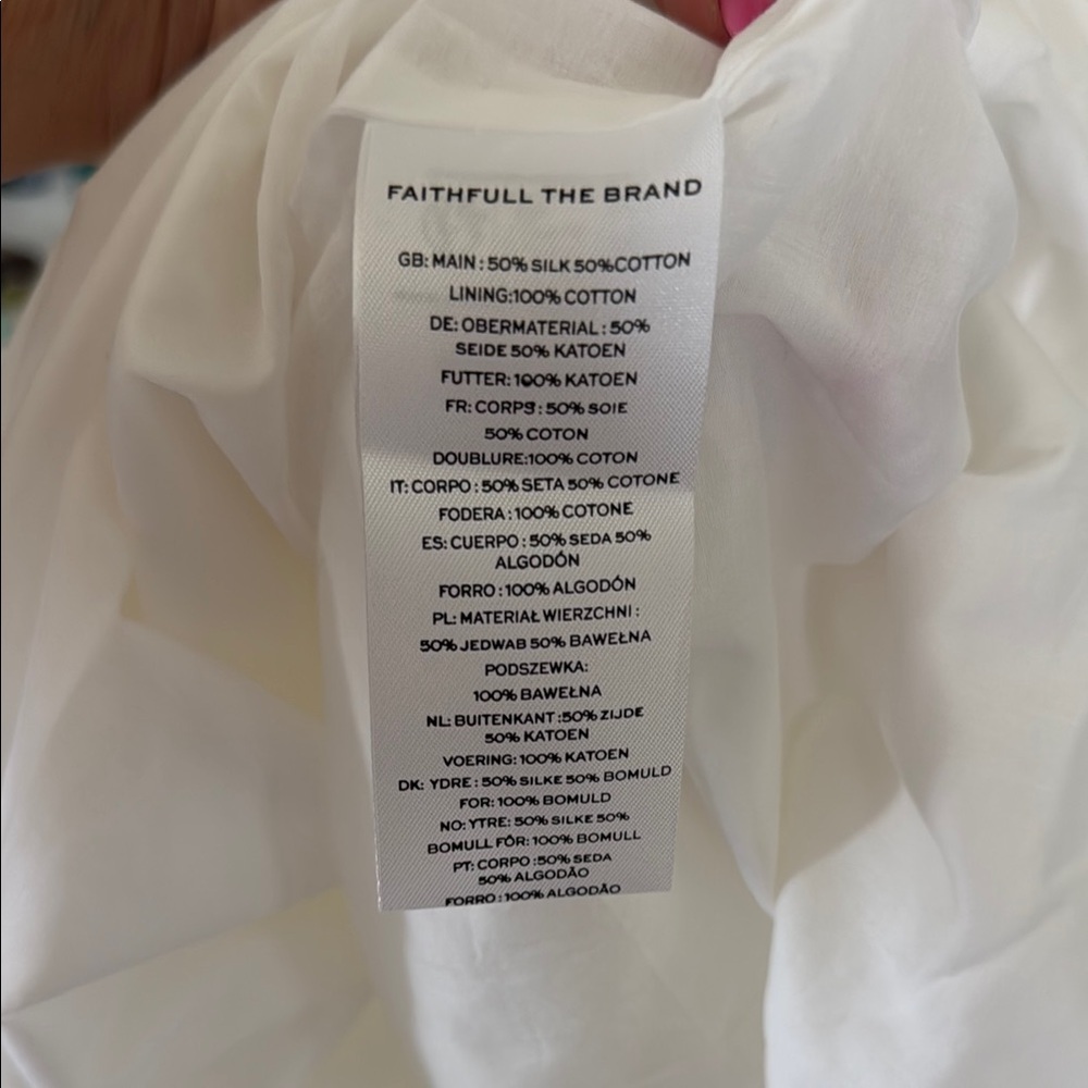 Faithfull the Brand White Ruched Maxi Dress with Puff Sleeves - Picture 8 of 8
